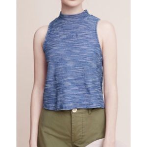 Anthropologie Postmark Indigo Mockneck Tank